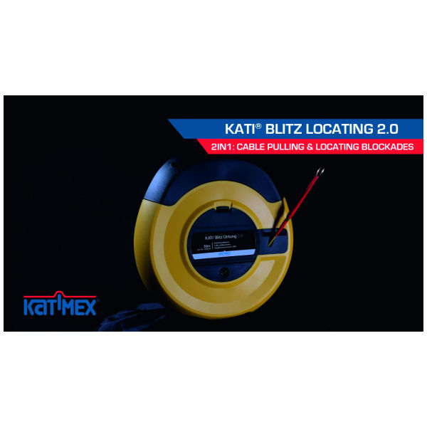 Passacavi in fibra di vetro Kati®BlitzOrtung 2.0 in scatola di plastica, Lunghezza del nastro: 20m