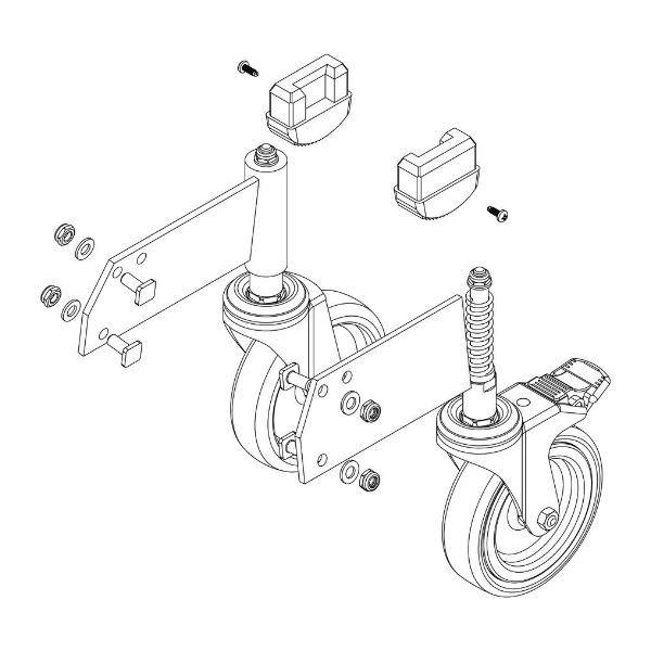 Görgőkészlet antisztatikus, elektromosan vezetőképes