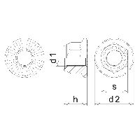 Dadi esagonali con flangia, dentatura e con inserto in poliammide ~DIN 6926- inossidabile A2