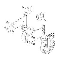 Jeu de roulettes antistatique, conducteur d’électricité