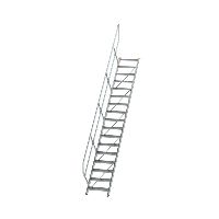 Escalier 45° largeur de marche 600 mm 17 marches aluminium strié