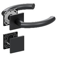 Qolibri Slidebloc® ultra Garniture de porte 1085 rosaces carrée Black satin