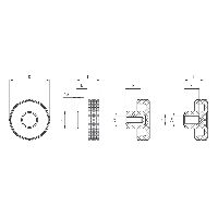 ELESA Kordelgriffe PP sw/Messing MBT.