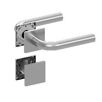 Qolibri Slidebloc® ultra Drückergarnitur 1100 Quadratrosetten Edelstahl matt