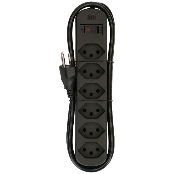 multiprise Basic Line, 6x Typ 13, noir