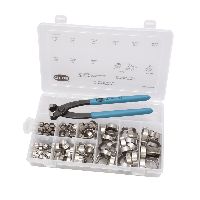 Oetiker Kit di servizio con fascette a 2 orecchie, con pinza manuale, 7 – 27 mm