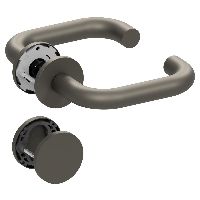 Qolibri Slidebloc® ultra Garniture de porte 1104 rosaces rondes Titan satin