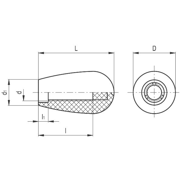 ELESA Schaltgriffe Polyamid tiefschwarz I.622/30-M8