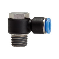 Raccord vissé en L « série bleue » rotatif, R1/8 extérieur max. 15, Ø 4 mm