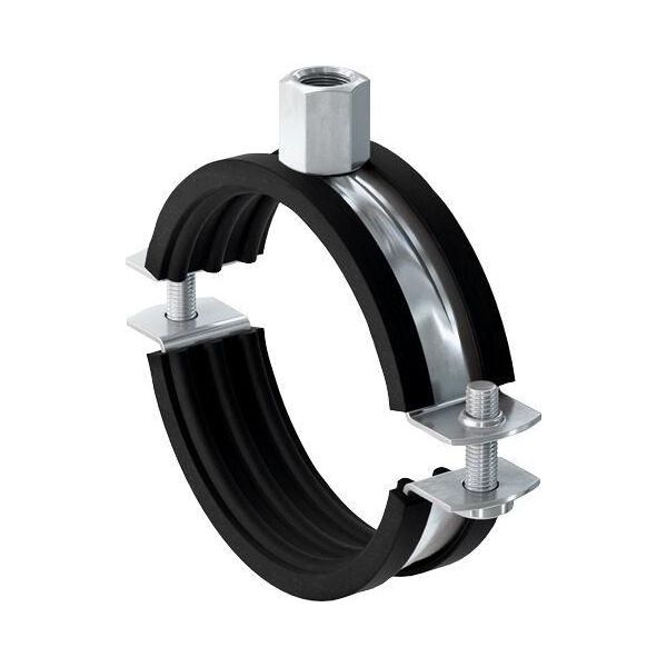 Pipe clamp, sound-insulated, stainless steel A2 FRS - M8/M10