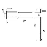 Dieptemeettaster incl. houder, Lengte: 120mm