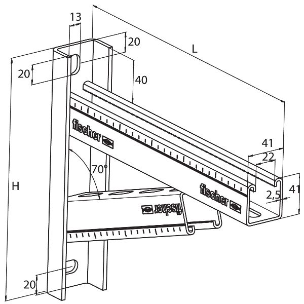 Auslegerkonsole Stahl znb FCAM 500