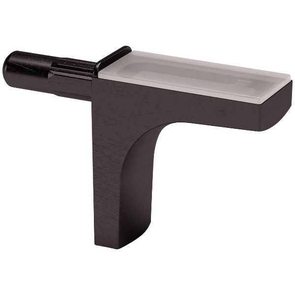 Surface en verre transparent à support d'étagère K-LINE noir e.i.