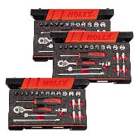 Opakowanie ekonomiczne, zestaw 3-elem. kluczy nasadowych czworokątnych 1/4 cala, 21-elem.