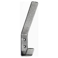Hat and coat hook rounded stainless steel matt 142x20mm