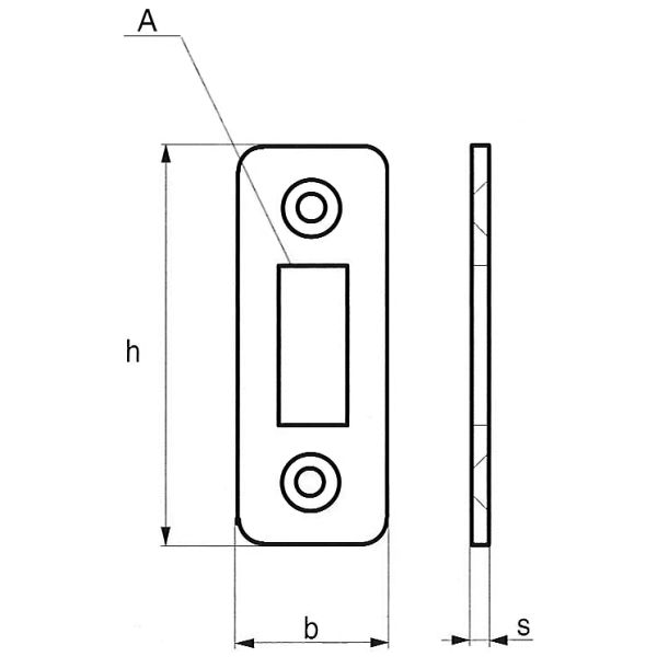 Gâche pour targette de meuble coudée zinguée