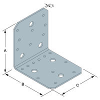 Connettore ad angolo in acciaio inox senza nervature, acciaio, zincato a caldo AB