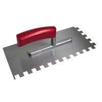 Steel trowel serrated