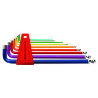 Set sleutels voor binnenzeskantbouten, lang, poedercoating, Aantal sleutels: 9