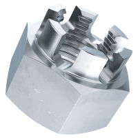 Dadi esagonali a corona DIN 935-8 zincato blu