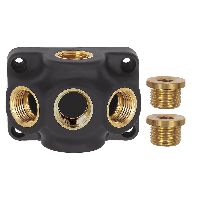 Plastic distributor socket with through hole, Number of distributor sockets: 3