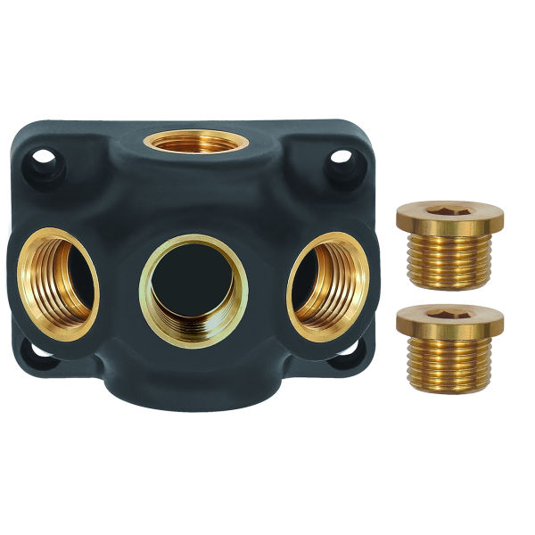 Cassetta di distribuzione terminale in plastica, Numero di raccordi di distribuzione: 3