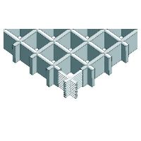 PRV Grille concave type K maille 40x40 mm hauteur 30 mm