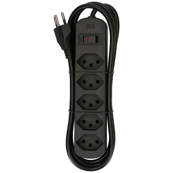 power strip Basic Line, 5x Typ 13, black