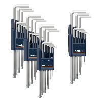 4× set de chei unghiulare hexagonale, cu bilă de reţinere cromat, Număr şurubelniţe: 9