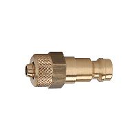 Nippel voor koppelingen NW 5, blank messing voor slang 8x6