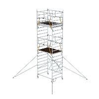 Összecsukható állványzat SG 1,35 x 1,80 m stabilizátorokkal Platformmagasság 5,16 m