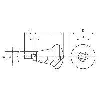 ELESA drehb. Pilzgriffe DP sw/Stahl zn I.229/55+x-M10