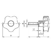 Manopole ELESA a stella PP nero / acciaio zn VCT.p