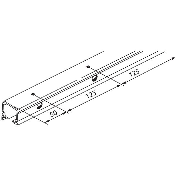 Hawa Porta 100 G Combi-Laufschiene Aluminium 2m