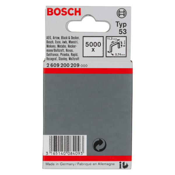 53-as típusú finom drótkapocs, 11,4 x 0,74 x 6 mm, 5000 darabos kiszerelés