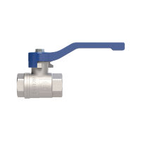 Válvula de bola «valve line», palanca manual azul, latón niquelado, IG/IG, G 1