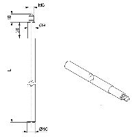 MSL Treibriegelstange nach unten 1724 Gewinde M6