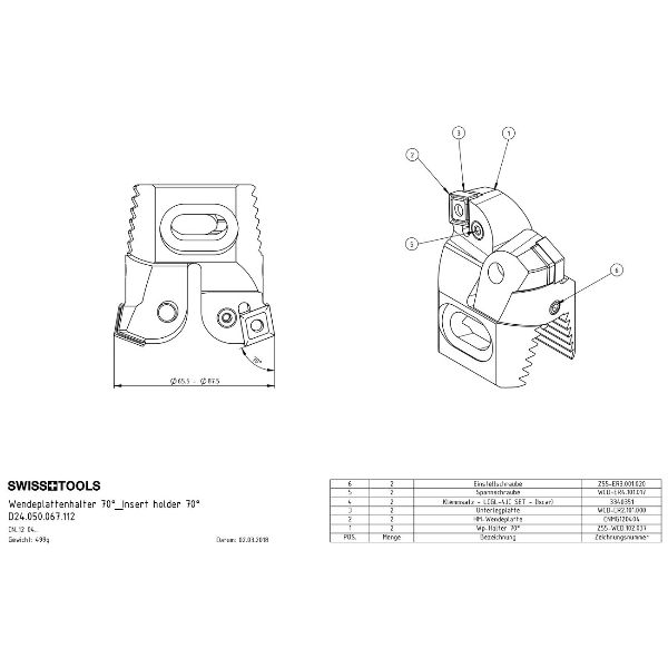 Wendeplattenhalter 70° WH5 / CN.. 12 04 ..