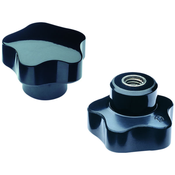 Maniglie a stella ELESA DP nere / INOX VC.192 S