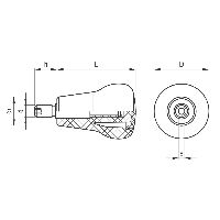 ELESA drehb. Pilzgriffe Thermoplast sw/St zn IEL.65+x-M10