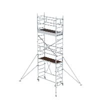 Összecsukható állványzat 0,75 x 1,80 m kitámasztóval Platformmagasság 3,80 m