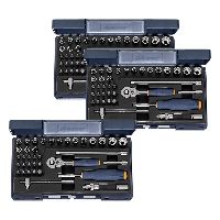 Voordeelverpakking 3 stuks dopsleutelassortiment 1/4 inch-vierkant, 38-delig