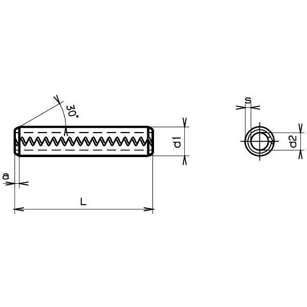 Goupilles élastiques lourdes avec fente dentée VSM 12785-inoxydable A2 3x16