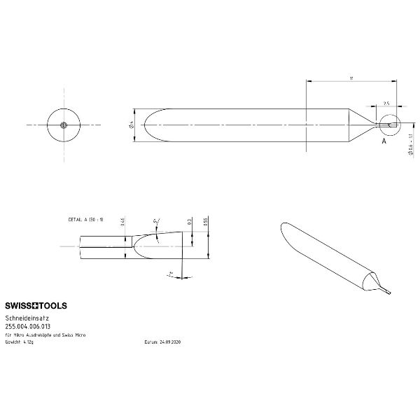 Schneid Wendeplattenhalter / Schaft Ø 04 - d min 0.6