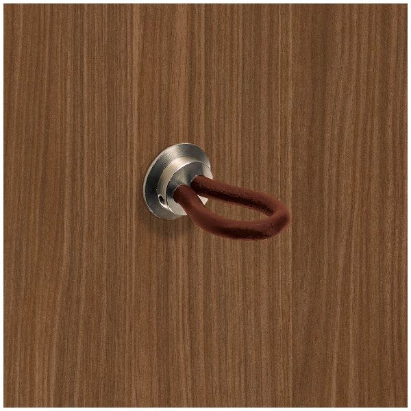 Hettich Bouton Filaga Cuir brun foncé / nickelé mat